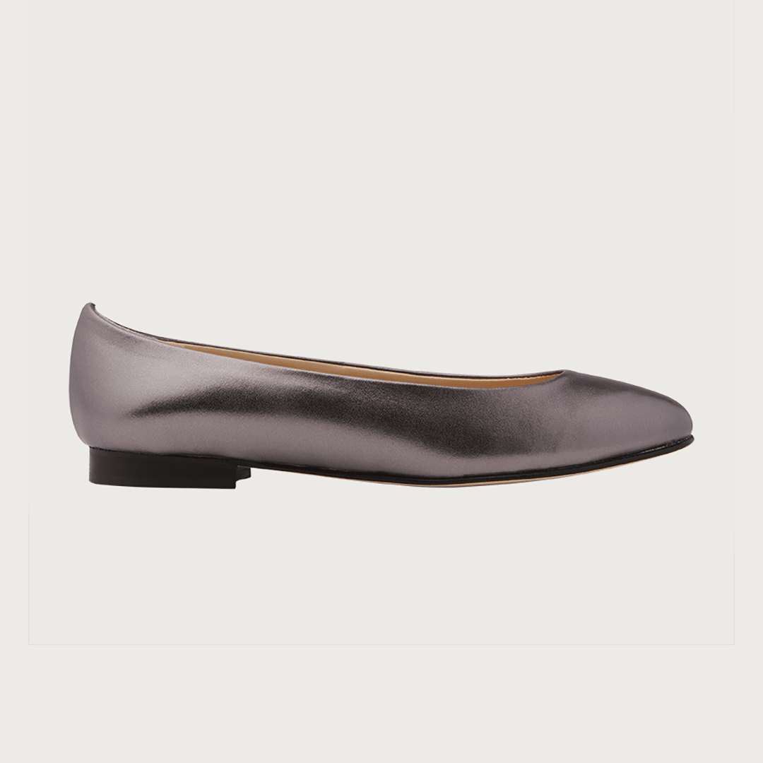 BABY GUNMETAL LEATHER Flats andreacarrano