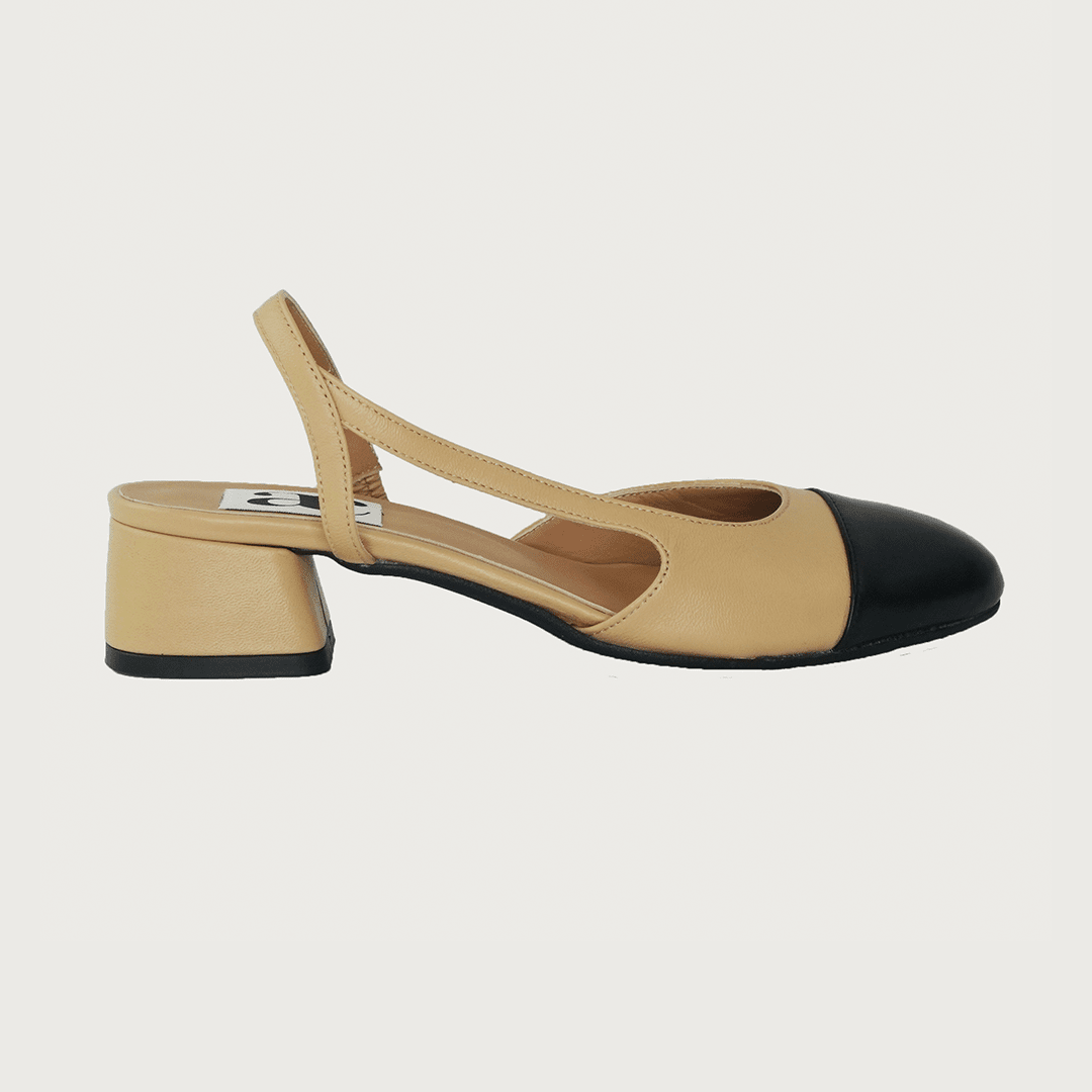 Chloe 30 Slingback Camel-Black Leather – andreacarrano