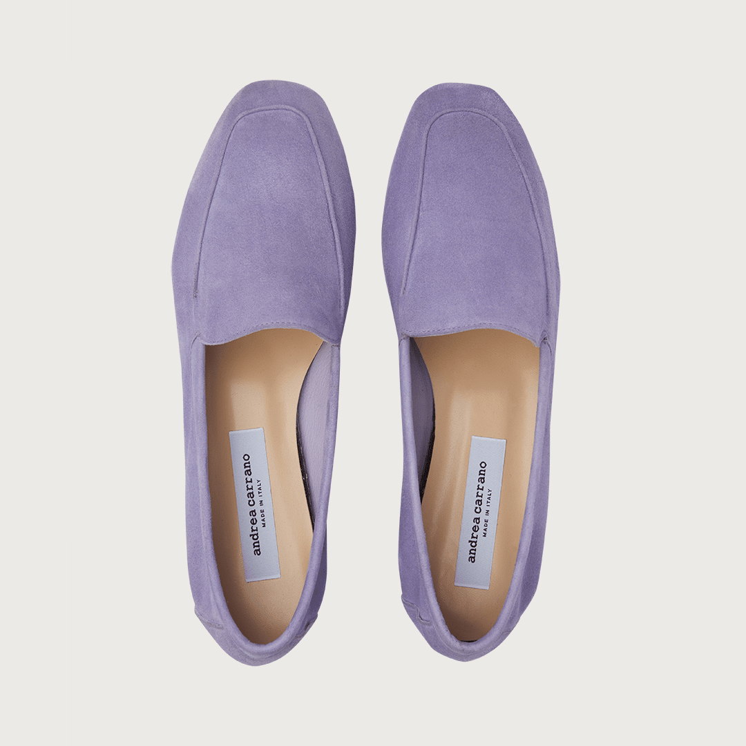 Mare Lavender Suede moccasins Andrea Carrano 