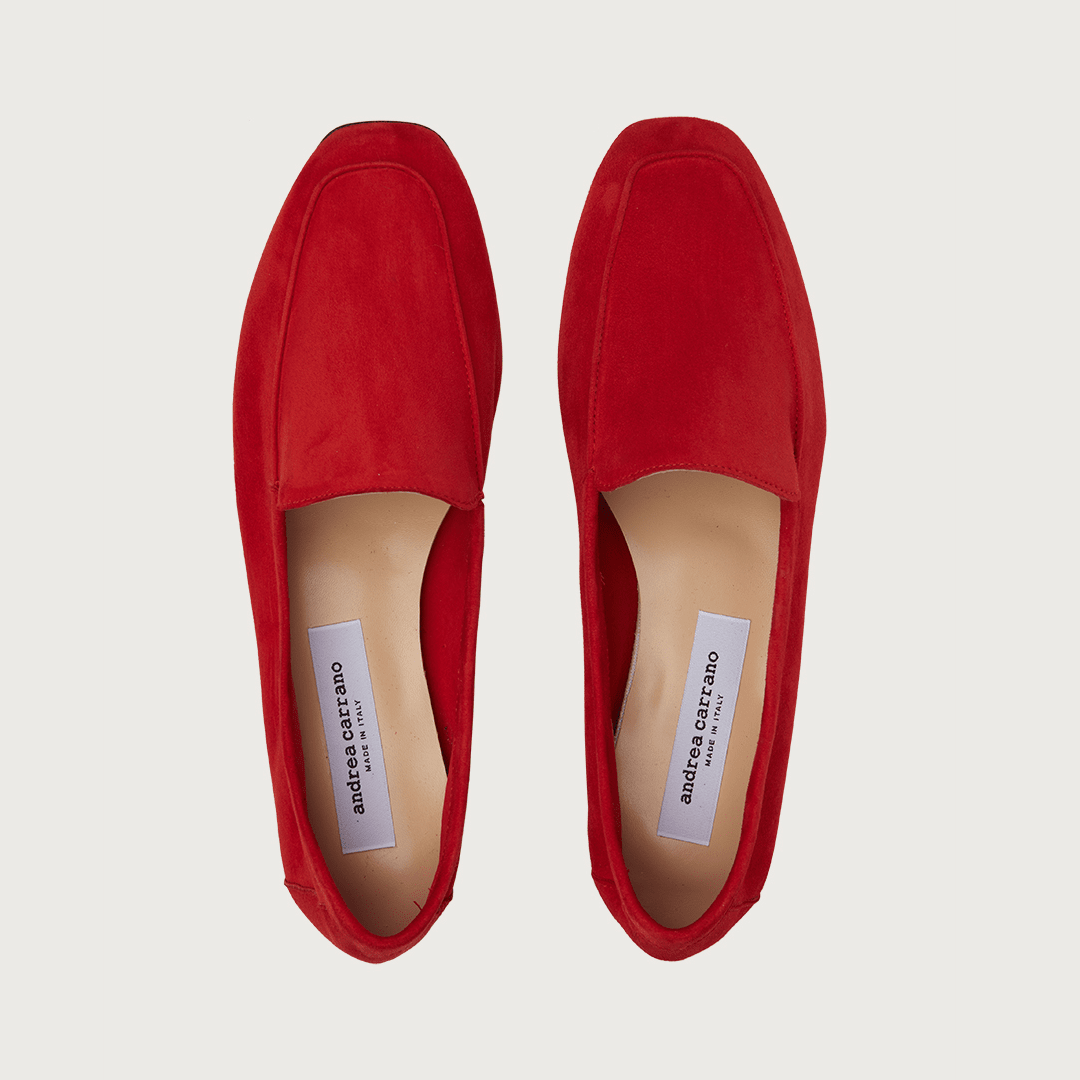 MARE RED SUEDE moccasins Andrea Carrano 