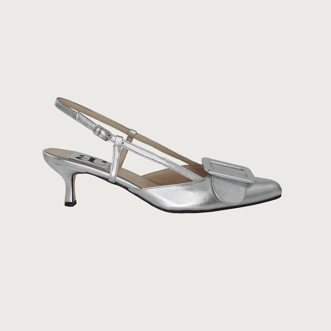 MIA SILVER LEATHER Heels andreacarrano