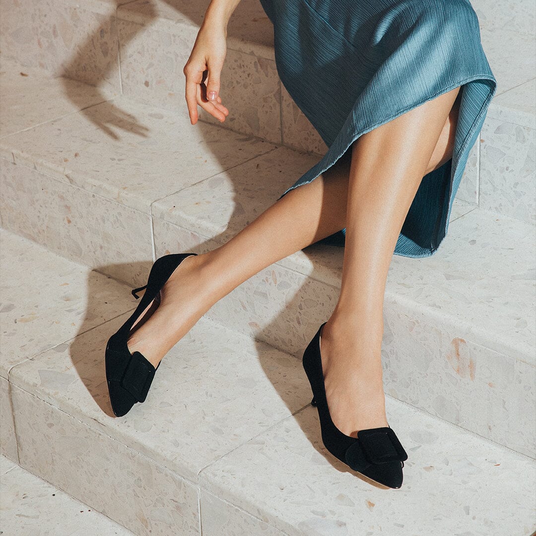 MILK BLACK SUEDE Heels andreacarrano