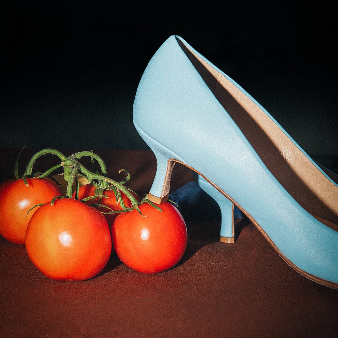 MILK SKY BLUE LEATHER Heels andreacarrano
