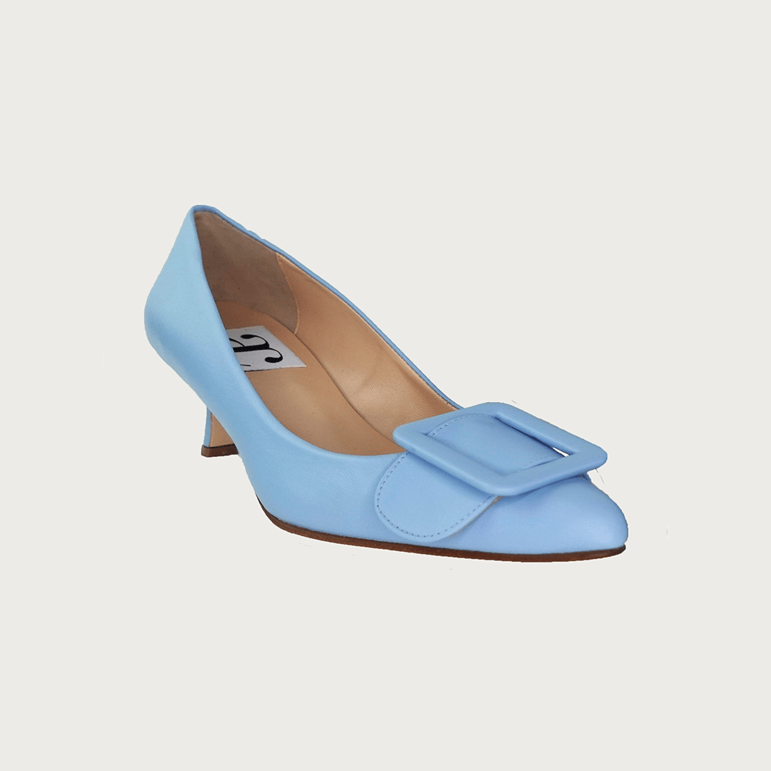 MILK SKY BLUE LEATHER Heels andreacarrano