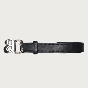 AC SILVER BUCKLE-BLACK LEATHER BELT belts andreacarrano 