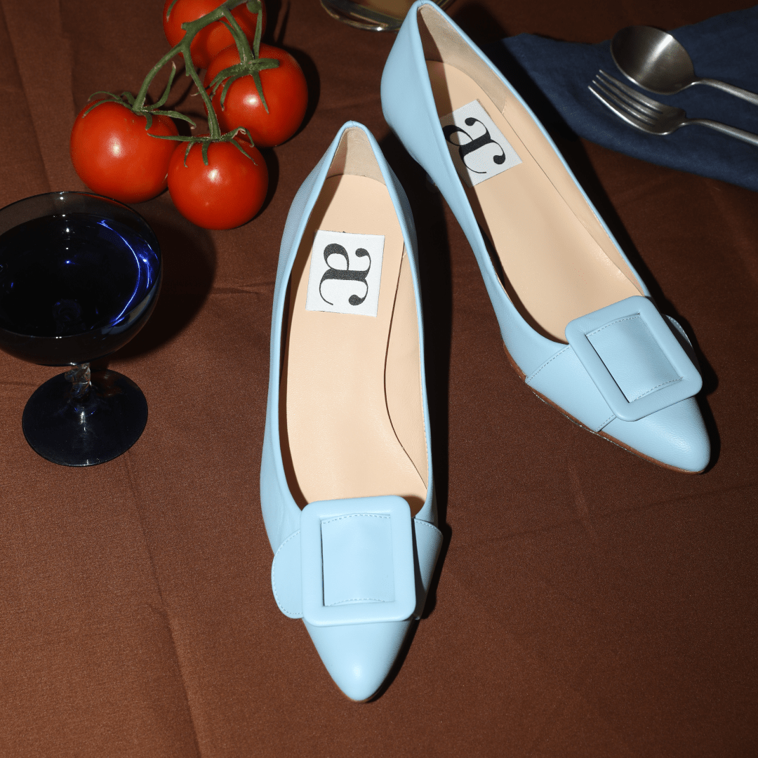 MILK SKY BLUE LEATHER Heels andreacarrano 