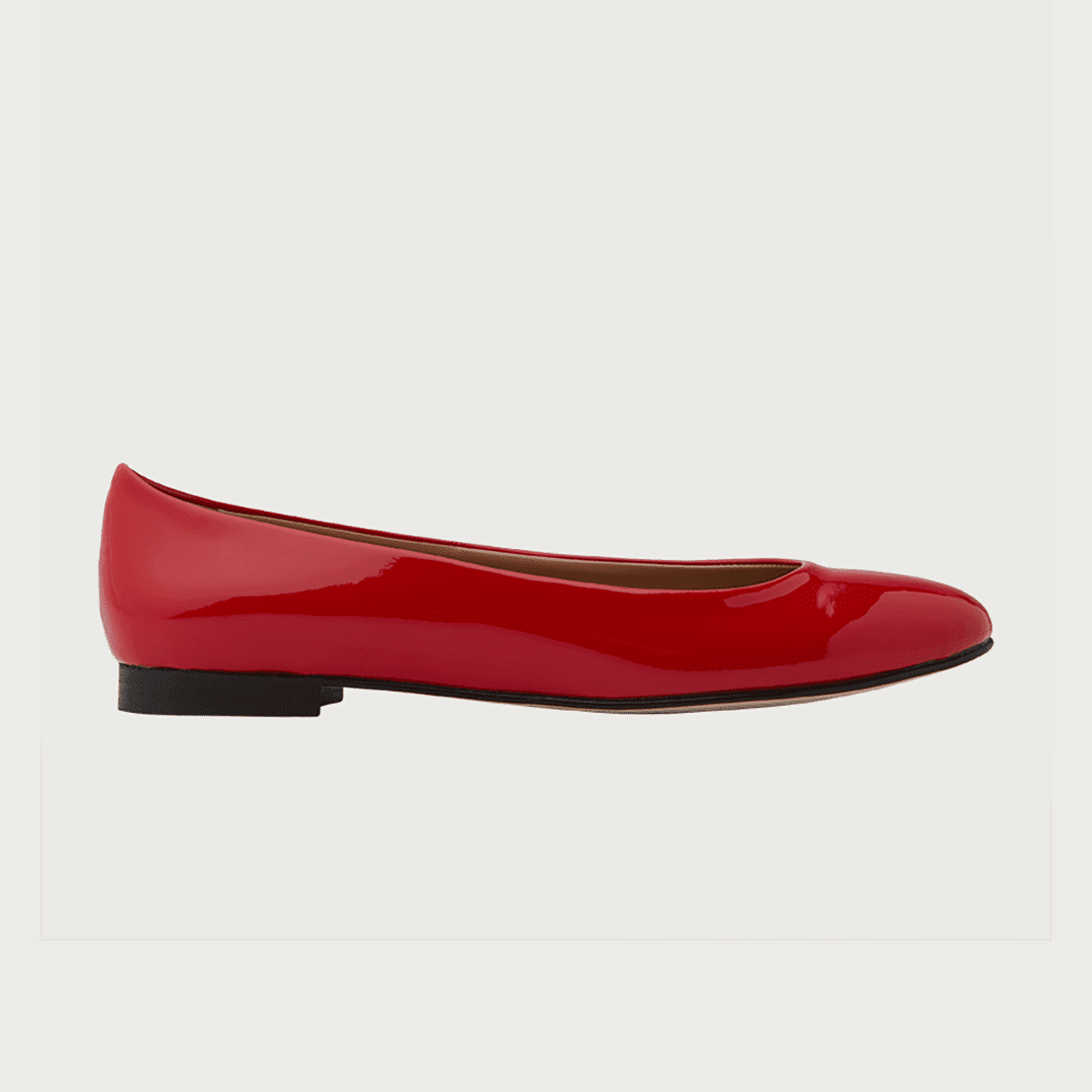 Red patent leather ballet flats cheap