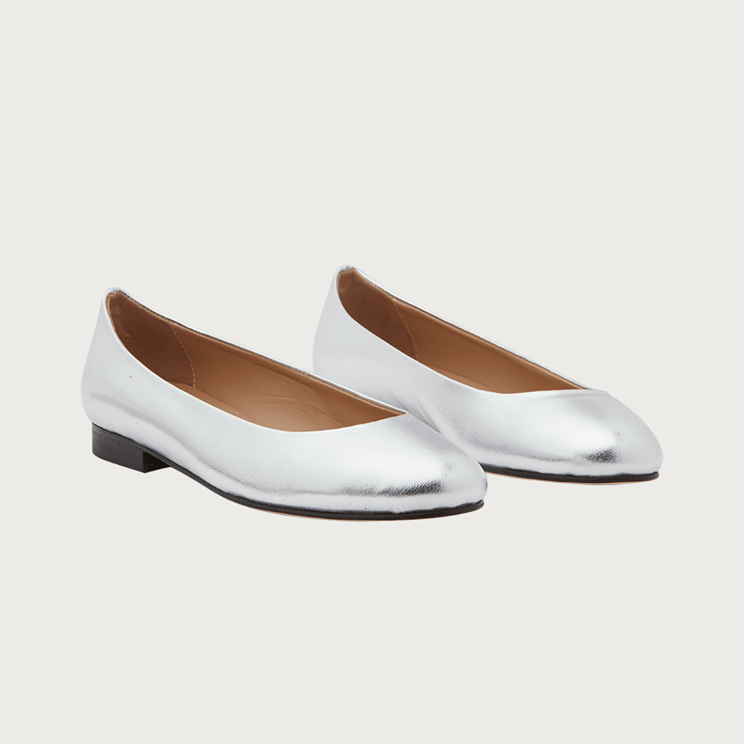 BABY SILVER LEATHER Flats andreacarrano 