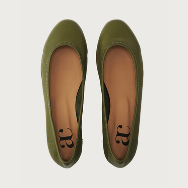 BAMBOLINA MILITARY GREEN LEATHER andreacarrano 