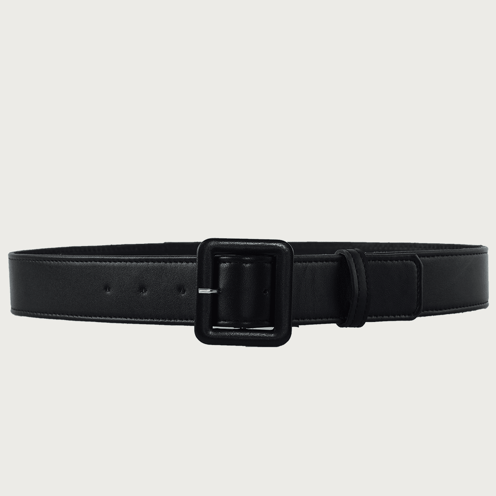 AC BUCKLE BLACK LEATHER BELT belts andreacarrano 