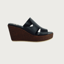 Calamita Soft Cutout Wedge Black Sandal andreacarrano 