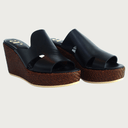 Calamita Soft Cutout Wedge Black Sandal andreacarrano 