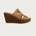 Calamita Soft Cutout Wedge Camel Sandal andreacarrano 