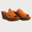 Calamita Soft Cutout Wedge Orange Sandal andreacarrano 