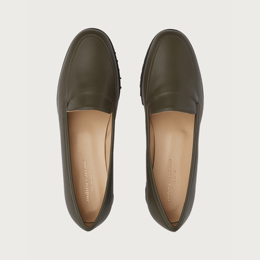 CARRO MILITARY GREEN LEATHER Flats andreacarrano 