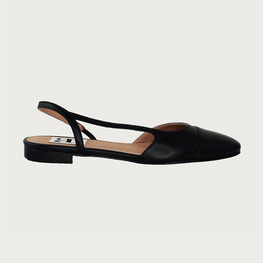 Chloe .5' Slingback Black-Black Leather Flats andreacarrano 