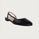 Chloe .5' Slingback Black-Black Leather Flats andreacarrano 
