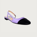 Chloe .5' Slingback Lavender-Black Leather Flats andreacarrano 