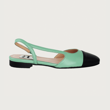 Chloe .5' Slingback Pistachio-Black Leather Flats andreacarrano 