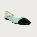 Chloe .5' Slingback Pistachio-Black Leather Flats andreacarrano 