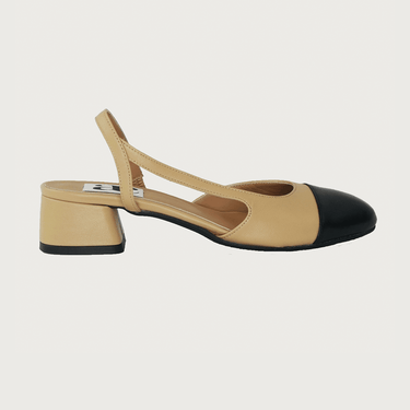 Chloe 1.5' Slingback Camel-Black Leather Flats andreacarrano 