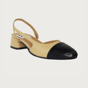 Chloe 1.5' Slingback Camel-Black Leather Flats andreacarrano 