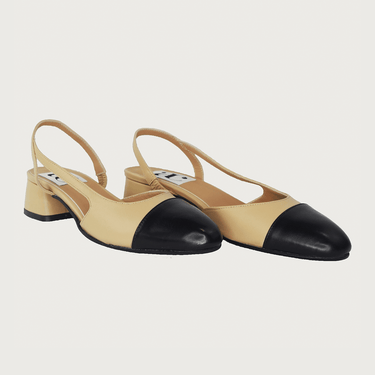 Chloe 1.5' Slingback Camel-Black Leather Flats andreacarrano 