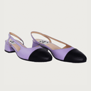 Chloe 1.5' Slingback Lavender-Black Leather Flats andreacarrano 