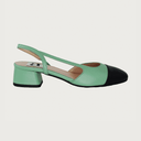Chloe 1.5' Slingback Pistachio-Black Leather Flats andreacarrano 