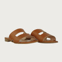 Cindy Cognac Leather Sandal andreacarrano 