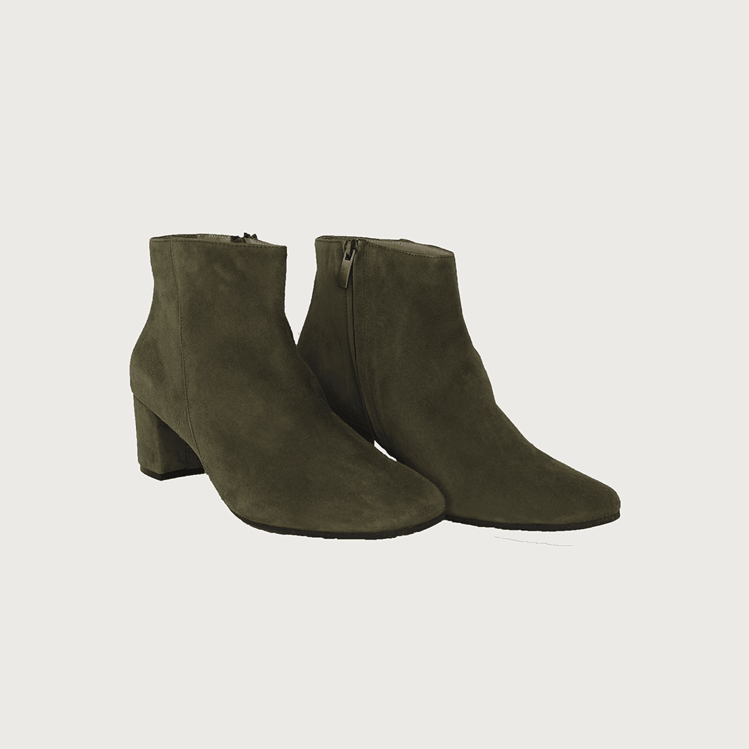CLAUDIA MILITARY GREEN SUEDE boots andreacarrano 