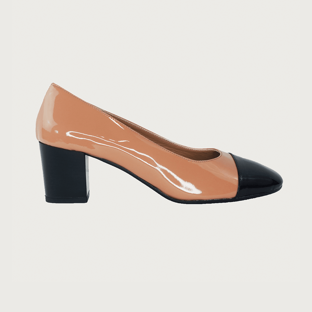Francesca Cognac & Black Patent Heels andreacarrano 