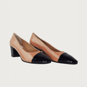 Francesca Cognac & Black Patent Heels andreacarrano 