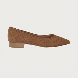 JACKIE QUILTED COGNAC SUEDE Flats andreacarrano 