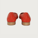 JACKIE QUILTED RED LEATHER GOLD STUDS Flats andreacarrano 