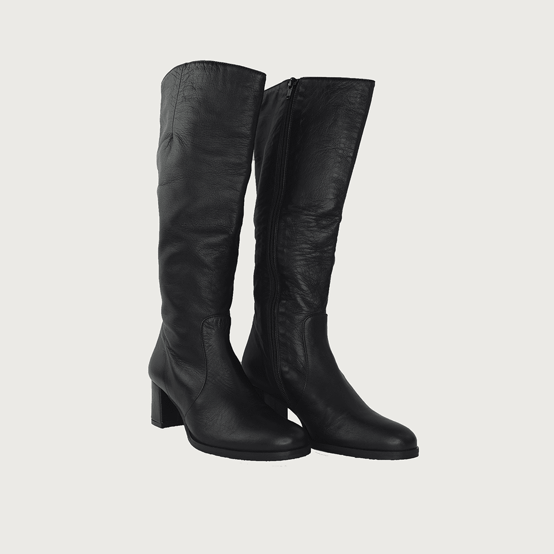 JOHNNY BLACK LEATHER boots andreacarrano 