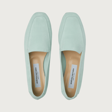 Mare Aqua Green Suede moccasins Andrea Carrano 