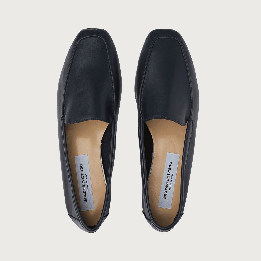 Mare Navy Leather moccasins Andrea Carrano 