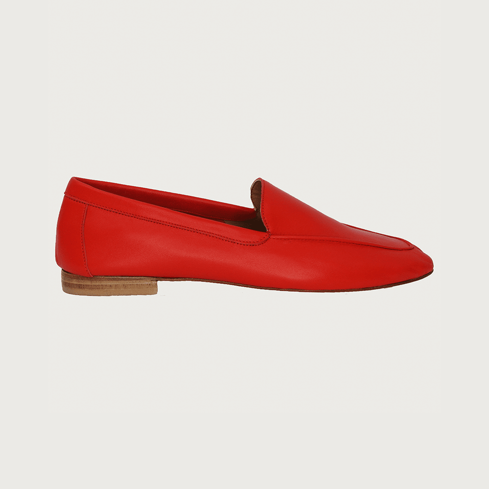 Mare Red-Orange Leather moccasins Andrea Carrano 