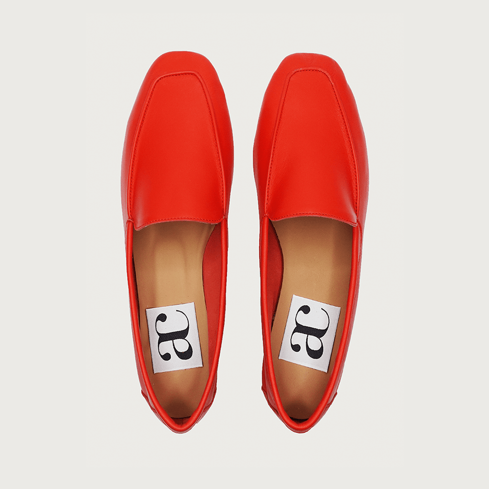 Mare Red-Orange Leather moccasins Andrea Carrano 