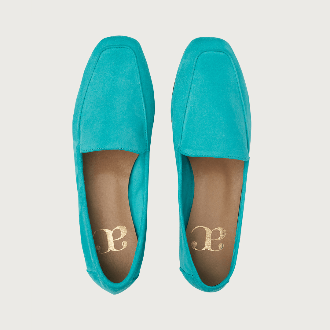 Mare Turquoise Suede moccasins Andrea Carrano 