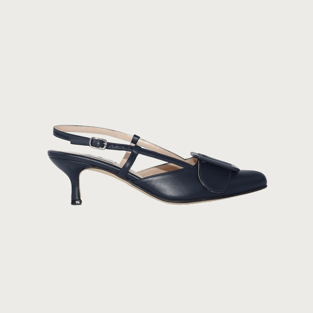 MIA NAVY LEATHER Heels andreacarrano 