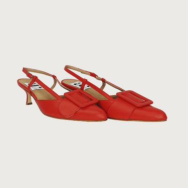 MIA RED-ORANGE LEATHER Heels andreacarrano 