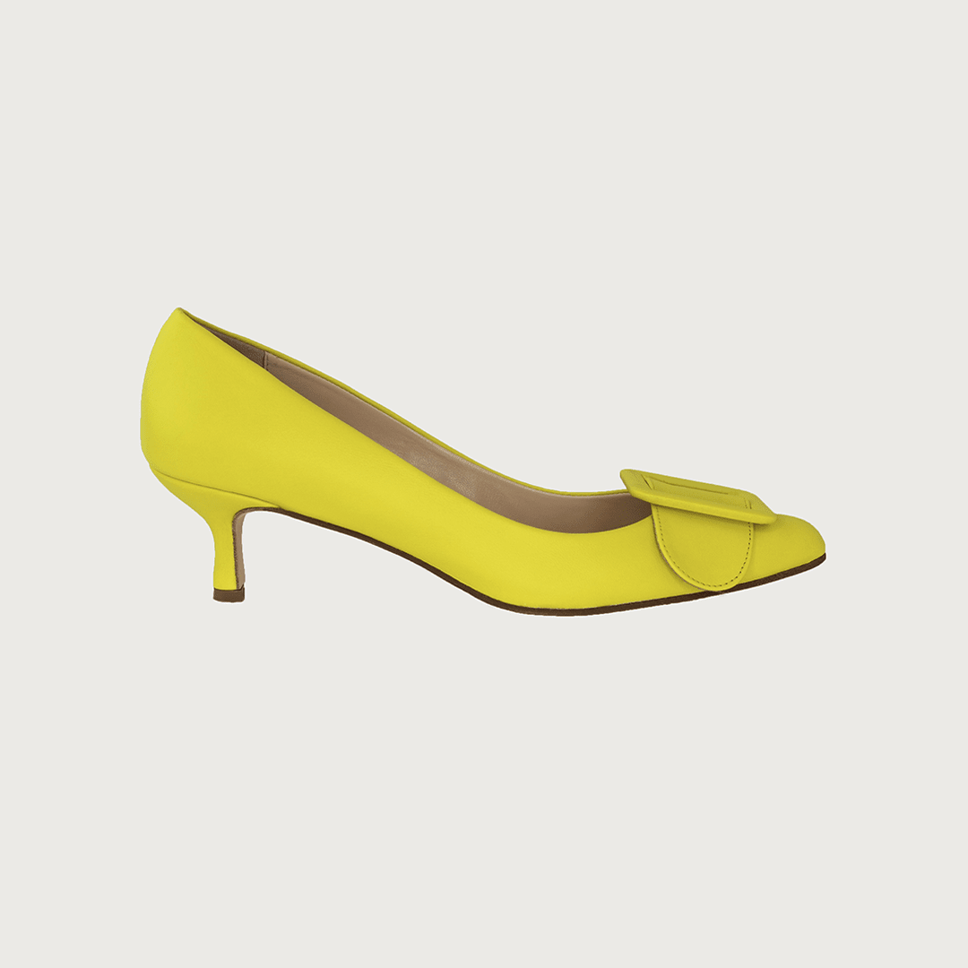 Kitten heel yellow shoes hotsell