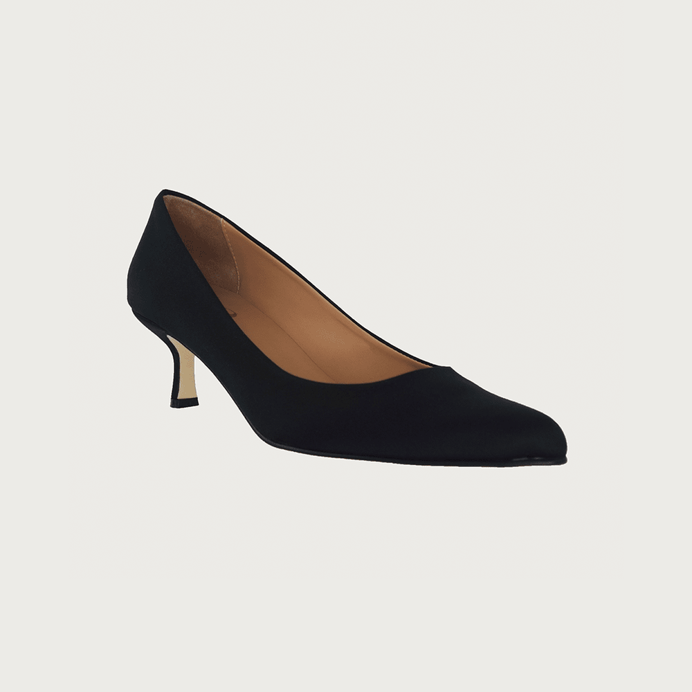 MILK DECOLTE BLACK SATIN Heels andreacarrano 