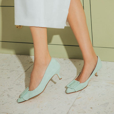 MILK PISTACHIO SUEDE Heels andreacarrano 