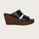 Ombrina Geometric Cutout Wedge Black Sandal andreacarrano 