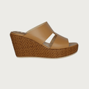 Ombrina Geometric Cutout Wedge Camel Sandal andreacarrano 