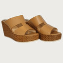 Ombrina Geometric Cutout Wedge Camel Sandal andreacarrano 