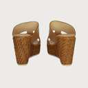 Ombrina Geometric Cutout Wedge Camel Sandal andreacarrano 